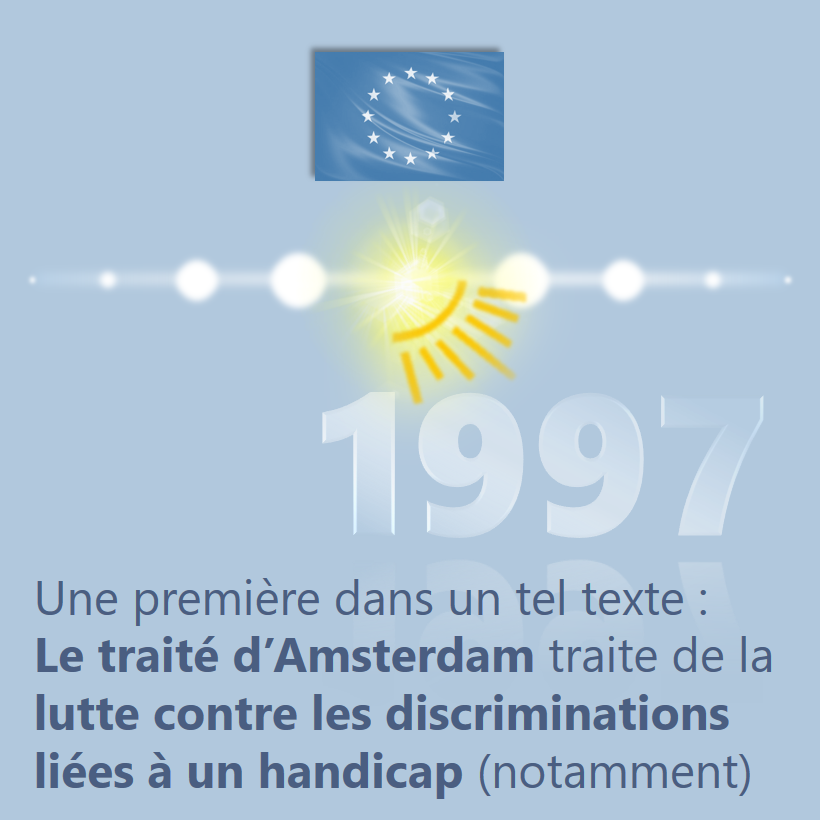 1997 : Lutte contre les discriminations liées à un handicap (notamment) inscrite dans le traité d'Amsterdam