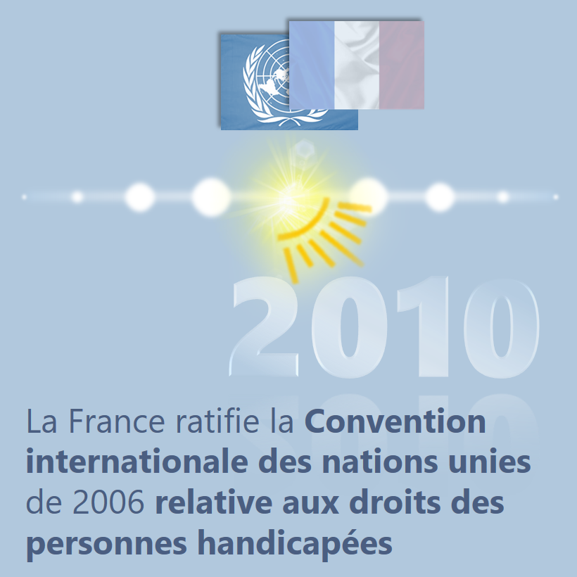 2010 : La France ratifie la Convention internationale des nations unies de 2006 relative aux droits des personnes handicapées